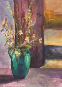 Jennifer Anderson - 20th Century Acrylic, Green Vase