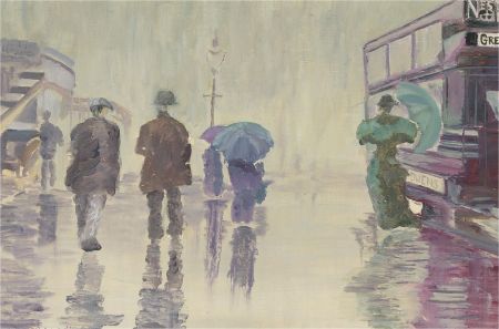 Gwyneth Willitt - Contemporary Oil, A Wet Day Long Ago
