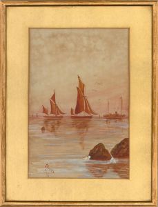 I. Rowley - 1925 Watercolour, Sailing Boats