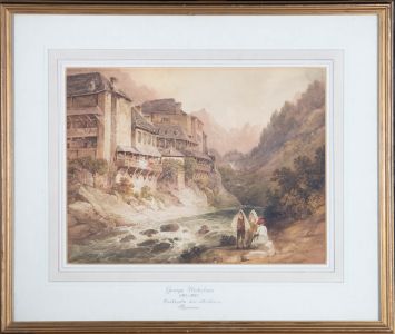 Attrib. G. Nicholson (1787-1878) - Watercolour, Cauterets sur St Savin, Pyrenees