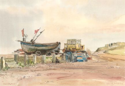 Keith Johnson (1931-2018) - 20th Century Watercolour, Fishing Gear, Weybourne