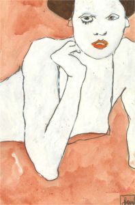 Ben Carrivick - Contemporary Oil, Portrait of a Nude Figure