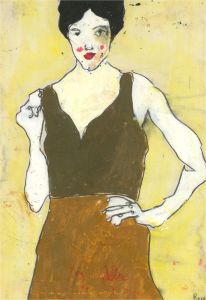 Ben Carrivick - Contemporary Oil, Rosy Cheeks and Mustard Yellow Skirt