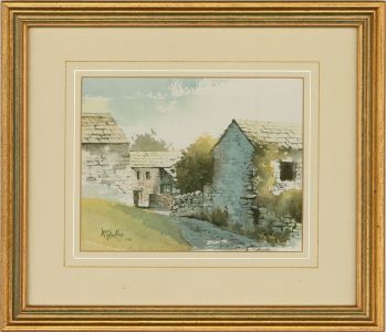 Peter Woolley - 1990 Watercolour, Grassington Scene