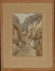 Thomas Herbert Victor (1894-1980) - 1954 Watercolour, Clovelly, Devon