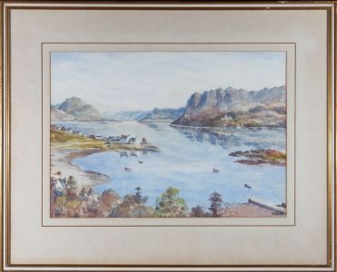 Thomas Train (1890-1978) - Watercolour, Plockton, Scottish Highlands