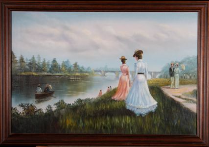 Jourcin - Contemporary Oil, Promenade by the River