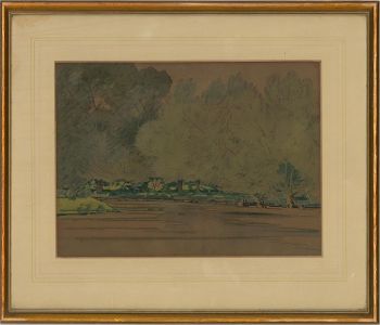 Edward Vulliamy (1876-1962) - 1911 Watercolour, Trees By The River
