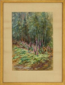 M.E. Haward - Mid 20th Century Watercolour, Woodland Foxgloves
