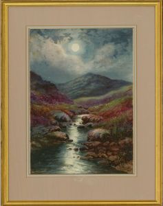 Joseph Halford Ross (1866-1909) - Late 19th Century Watercolour, Moonlit Moors