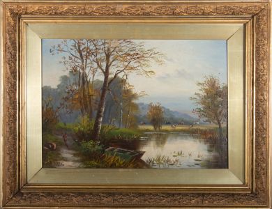 Early 20th Century Oil - River Landscape