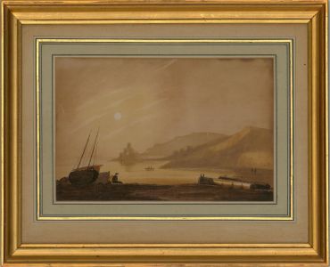Mid 19th Century Watercolour - Coastal Sunset