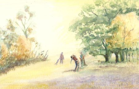 Ruth Williams - Mid 20th Century Watercolour, A Round of Golf