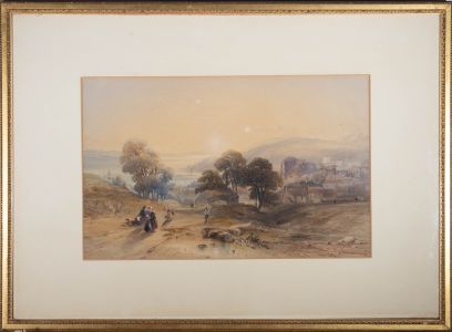 Mid 19th Century Watercolour - Scottish Harbour