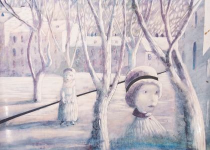 Alexander Bazarin - Russian School 2002 Encaustic Painting, Winter