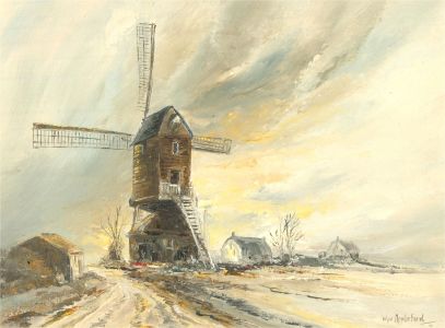 Wyn Appleford (1932-2016) - Signed Mid 20th Century Oil, The Windmill