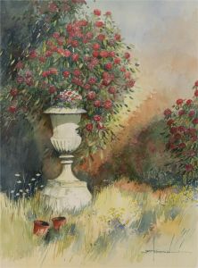 B.P. Kendall - Contemporary Watercolour, Garden Scene