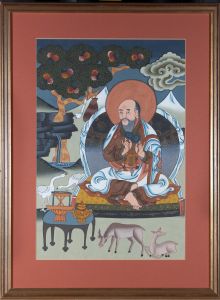 Persian School Contemporary Gouache - Deity Surrounded By Animals