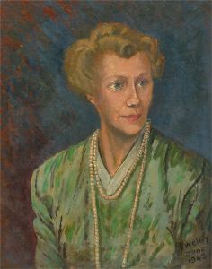 Welby Arthur Skinner - 1943 Oil, Lady in Green Dress