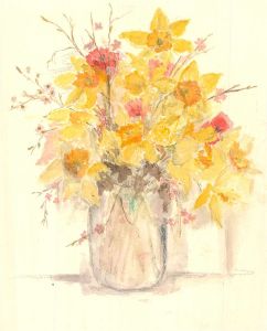 Sylvia Grottick - 20th Century Watercolour, Daffodils