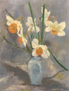 Sylvia Grottick - 1970 Oil, White Daffodils