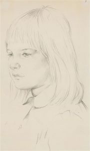 Franco Matania (1922-2006) - Four Graphite Drawings, Portrait Studies, Girls