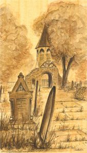 Joe Spark (b.1896) - 1974 Watercolour, Old Church Yard, Chorlton Green