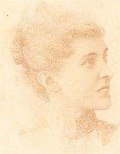 C. Crake - Late 19th Century Chalk Drawing, Female Portrait