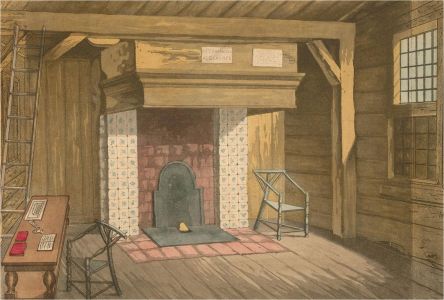 Mid 19th Century Aquatint - Interior of Czar Peter House, Zaandam, Netherlands