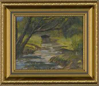 Anne Beer - 2002 Oil, Robber's Bridge, Doone Valley, Exmoor