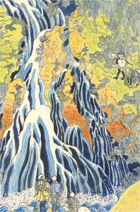 After Hokusai - 20th Century Watercolour, Kirifuri Waterfall