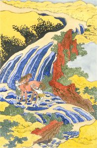 After Hokusai - 20th Century Watercolour, Yoshino Waterfall