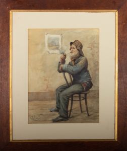 RFB After Frederick McNamara Evans (1859-1929)) - 1894 Watercolour, A Fisherman