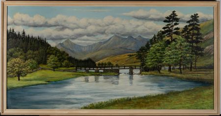 Edward Pope - 1974 Oil, Snowdon from Capel Curig