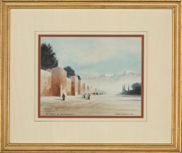 Gordon Blakey - 1995 Watercolour, The Walls Of Marrakech