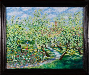 Gerry B. Gibbs - 1977 Oil, Flowering Garden