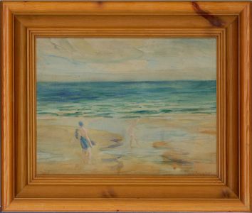 Elsie March (1884–1974) - Mid 20th Century Watercolour, Sea Swimmers