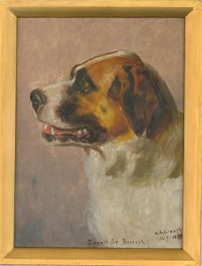 H.A. Clough - 1890 Oil, Smooth St. Bernard