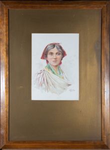 Antonio Enrico Fiorentino (1894-1962) - Early 20thC Watercolour, Italian Beauty