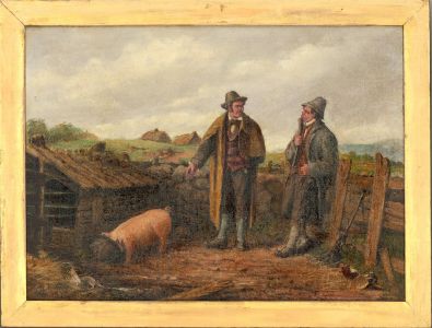 W.E. Mitchell - 1881 Oil, Look at the Pig