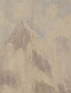 Mary Busk (fl.1920s) - Early 20th Century Watercolour, Mountain Peak