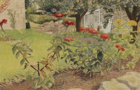 Angela Barlow - 20th Century Watercolour, Garden Scene