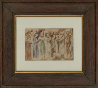 T. F. Yorke - c. 1930 Watercolour, At The Exhibition
