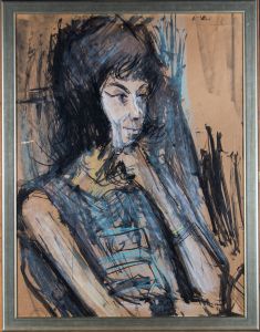 Peter Collins ARCA - Signed Pen and Ink Drawing, Portrait of a Woman