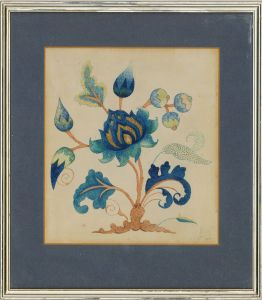 1930 Watercolour - Tree Of Life Flowers