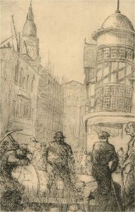 Early 20th Century Etching - Construction in the City
