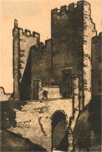 Charles Tunstall-Small (1888-1958) - Early 20th Century Linoprint, Castle View