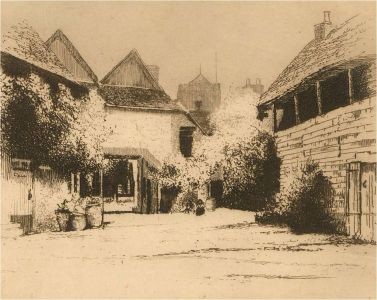 Edgar James Mayberry  - Early 20th Century Etching, George Hotel, Dorchester