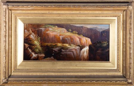 Late 19th Century Oil - Mountain Waterfalls