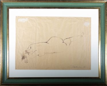 Laila Pullinen - 1965 Pen and Ink Drawing, Reclining Nude